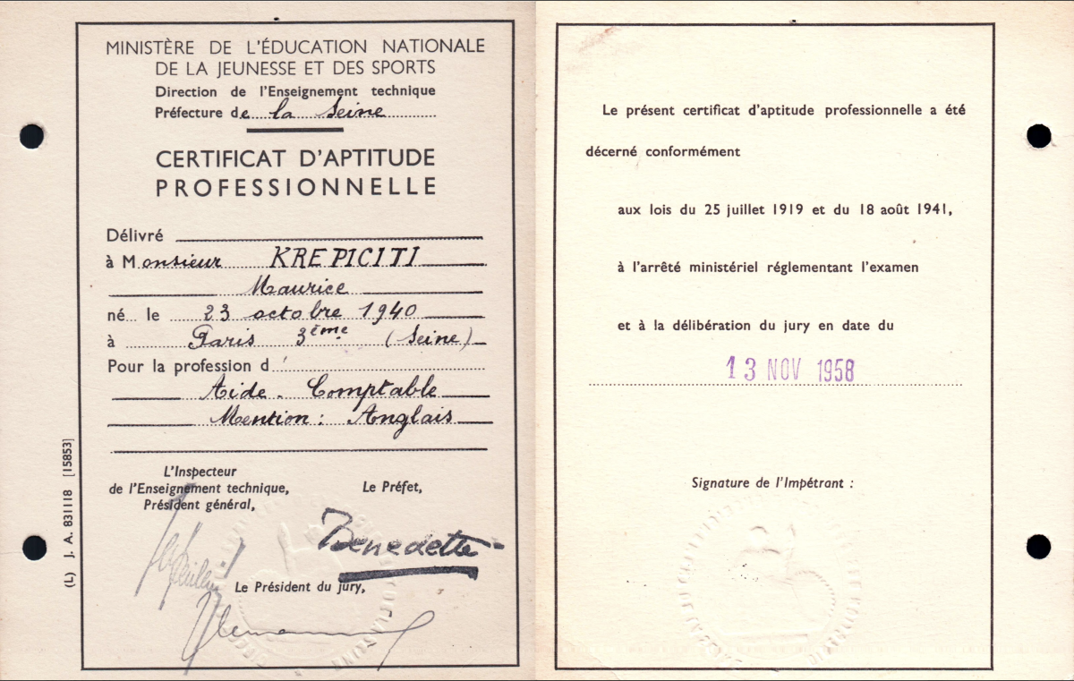 Diplome Maurice Renoma