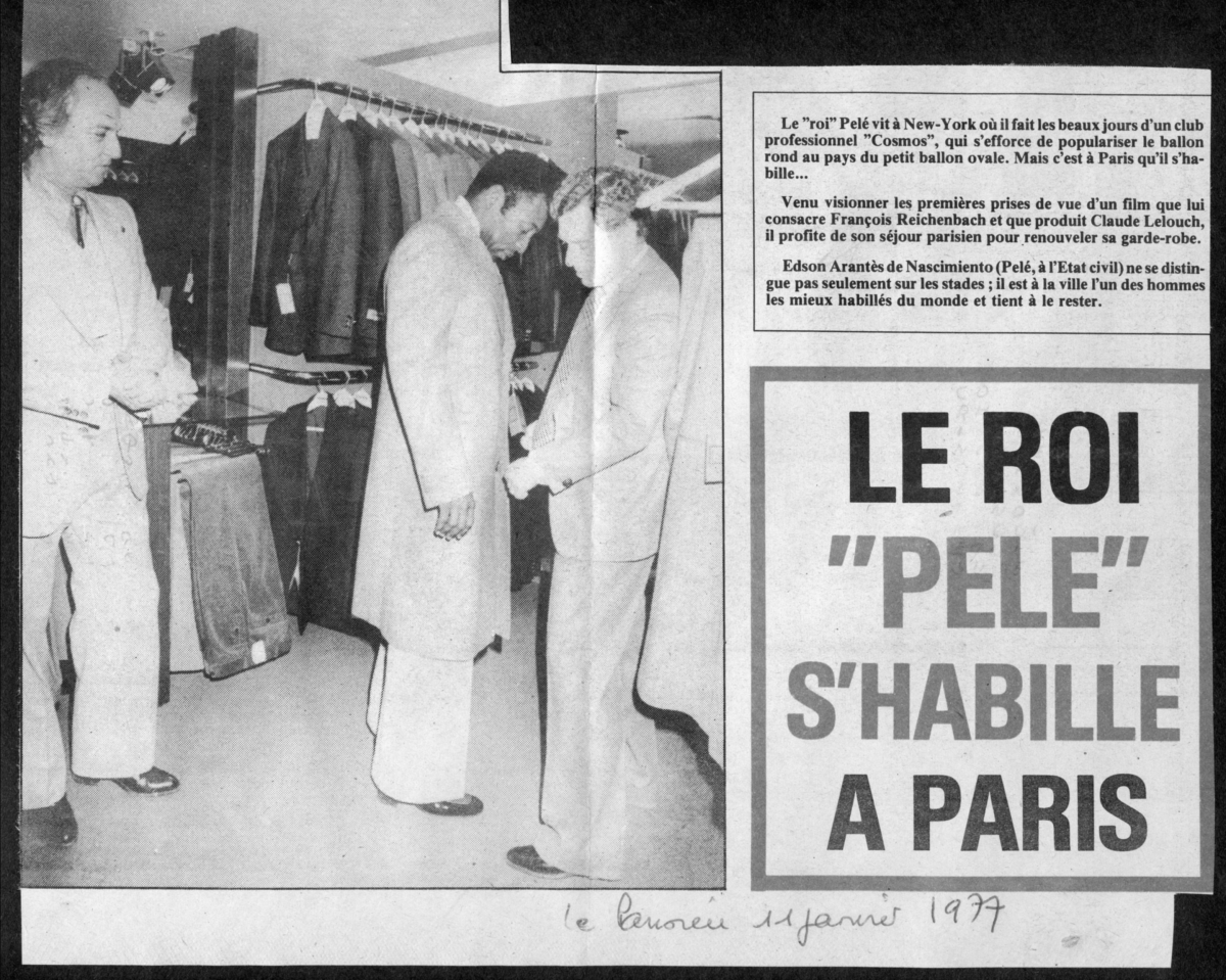 Le roi Pelé dans la boutique Renoma