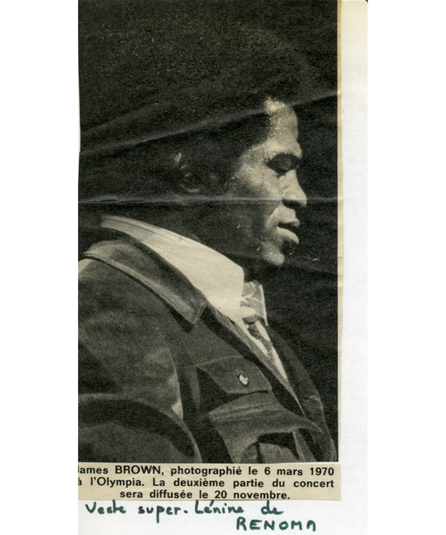 James Brown portant une veste Lénine Renoma